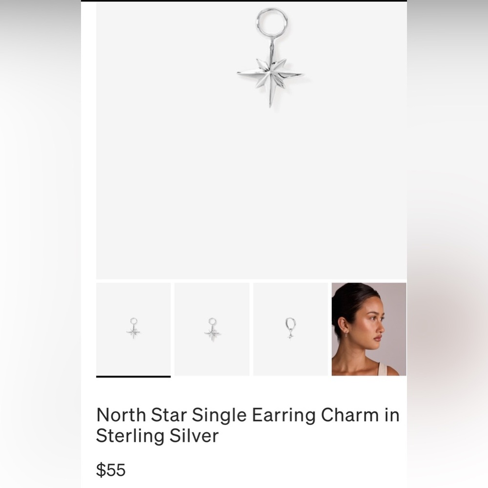 Michael Hill 13.5mm Large Polished Huggie Earrings with North Star charms - Picture 10 of 11